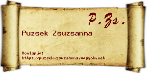 Puzsek Zsuzsanna névjegykártya