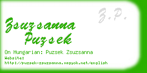 zsuzsanna puzsek business card